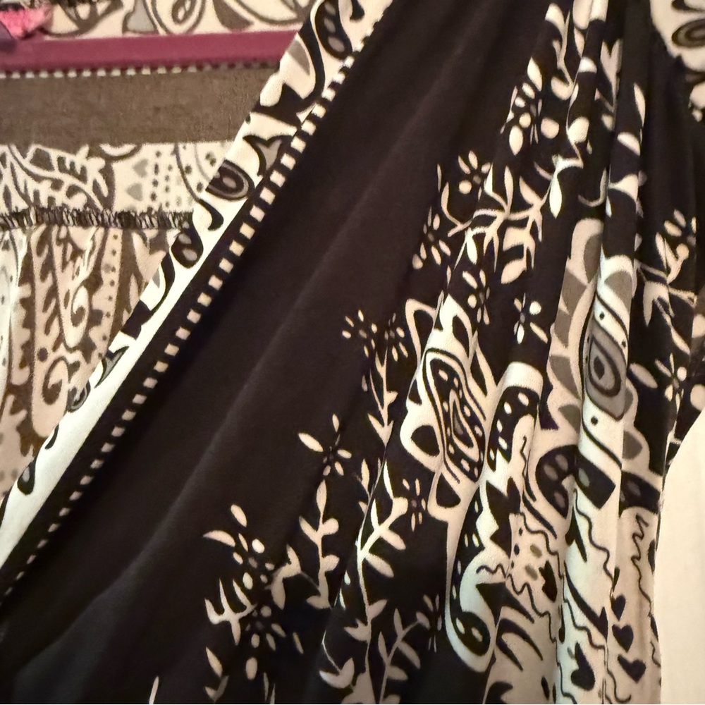 Dark brown and white paisley midi dress - Picture 5 of 6